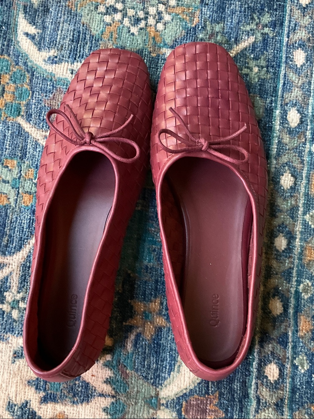 Quince Woven Ballet Flats in Burgundy - Picture 2 of 4